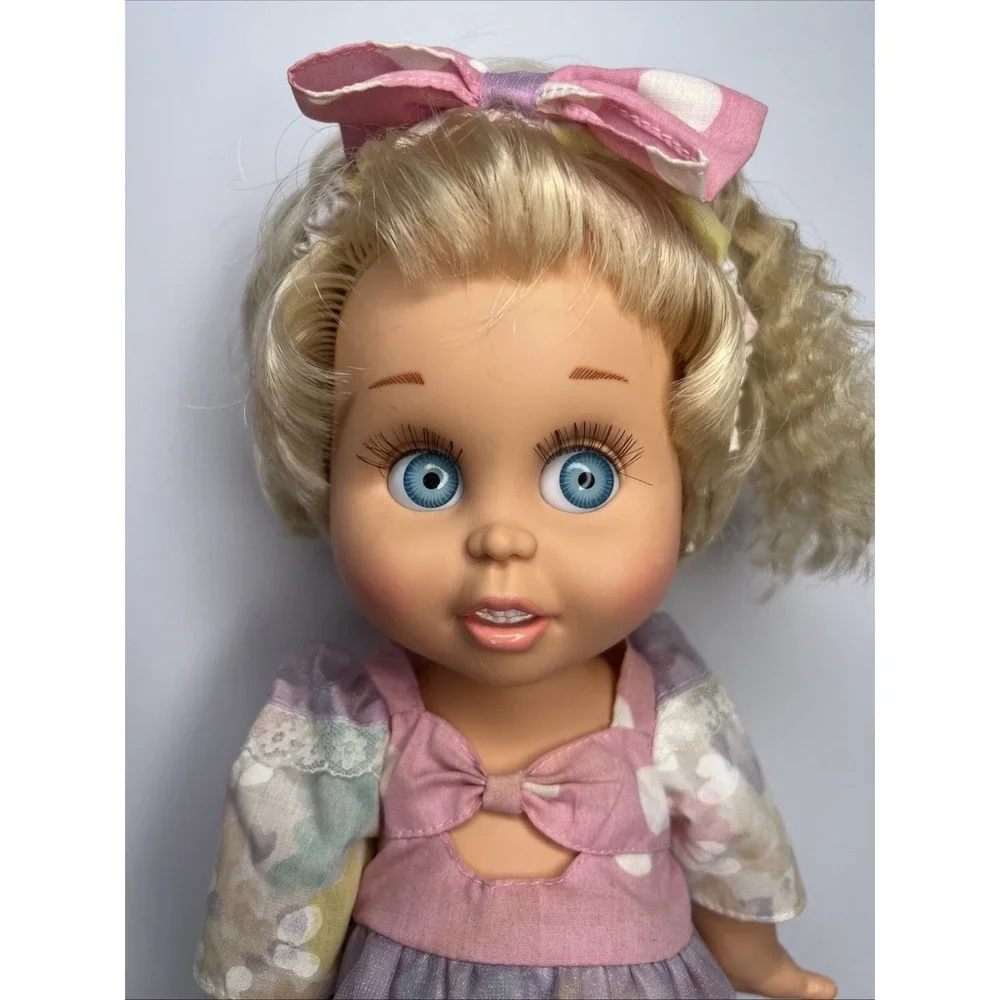 Vintage 1990 Galoob Baby Face So Innocent Cynthia #7 Doll Blonde Blue Eyes